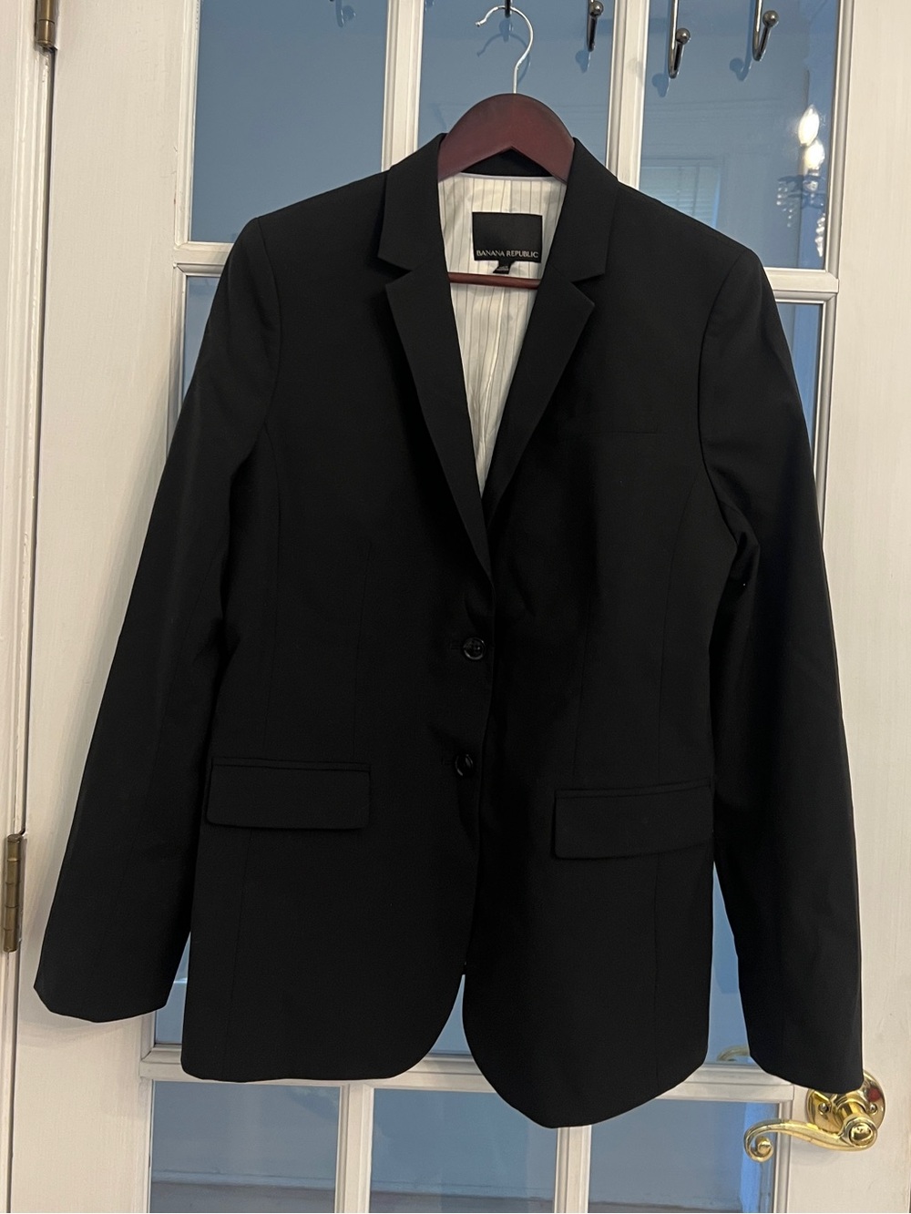 BANANA REPUBLIC Women’s Long & Lean Black Lightweight Wool Blazer Size 12